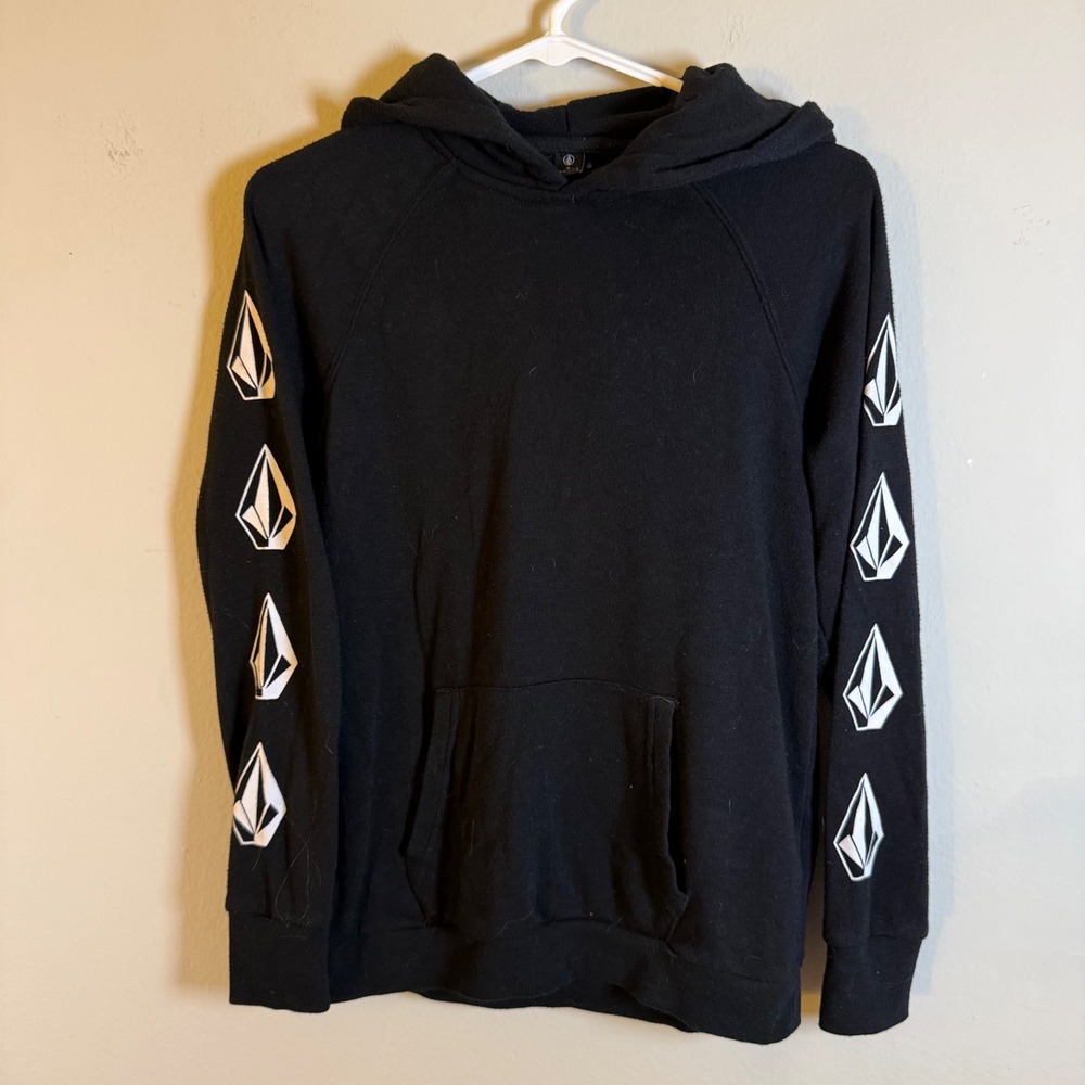 Volcom x Georgia May Jagger Black Graphic Sleeve Hoodie XS B3141710 GMJ Pullover